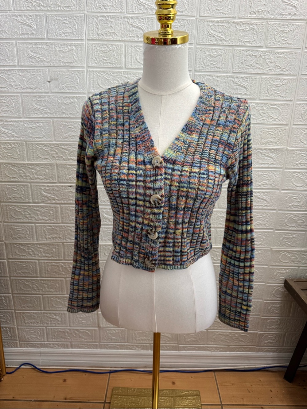 art class Pastel Multicolor Cable Knit Sweater